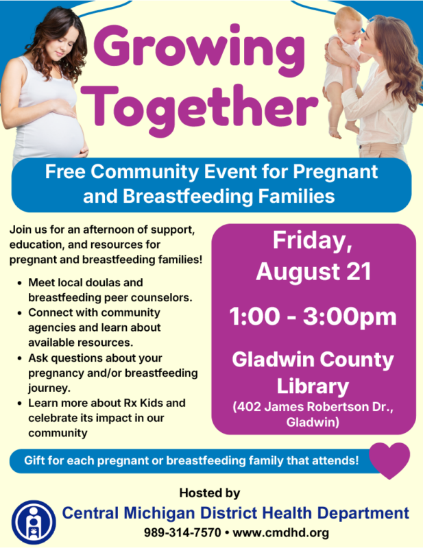 Growing Together - Free Community Event for Pregnant and Breastfeeding Families in Gladwin, MI