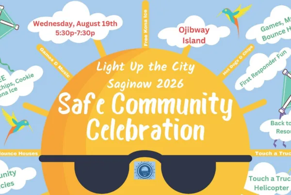Light Up The City Saginaw Baby Parade flyer - taking place on Wednesday, August 19, 2026